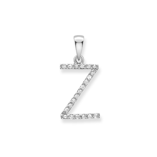 Beards Diamond Initial Pendant "Z" 18ct White Gold