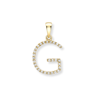 Beards Diamond Initial Pendant "G" 18ct Yellow Gold