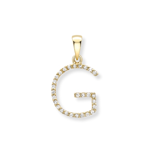 Beards Diamond Initial Pendant "G" 18ct Yellow Gold