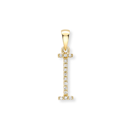 Beards Diamond Initial Pendant "I" 18ct Yellow Gold