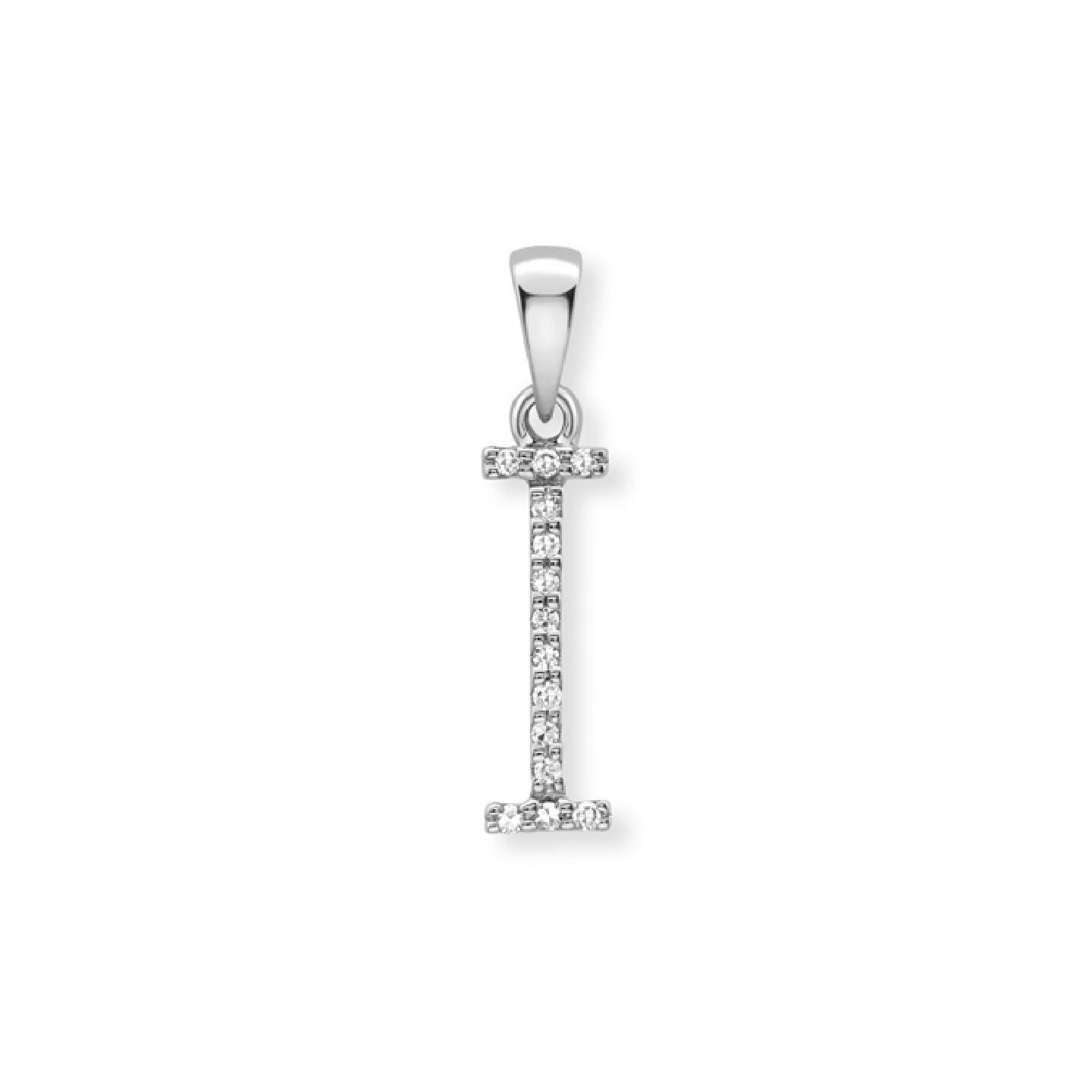 Beards Diamond Initial Pendant "I" 9ct White Gold