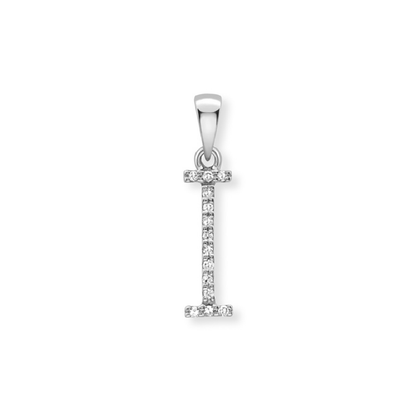 Beards Diamond Initial Pendant "I" 9ct White Gold