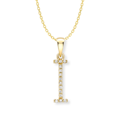 Beards Diamond Initial Pendant "I" 18ct Yellow Gold
