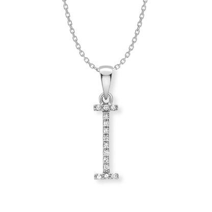 Beards Diamond Initial Pendant "I" 9ct White Gold