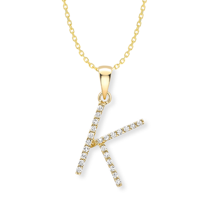 Beards Diamond Initial Pendant "K" 18ct Yellow Gold