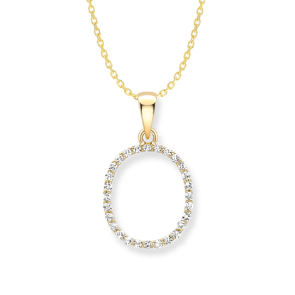 Beards Diamond Initial Pendant "O" 18ct Yellow Gold