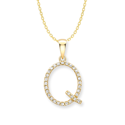 Beards Diamond Initial Pendant "Q" 18ct Yellow Gold