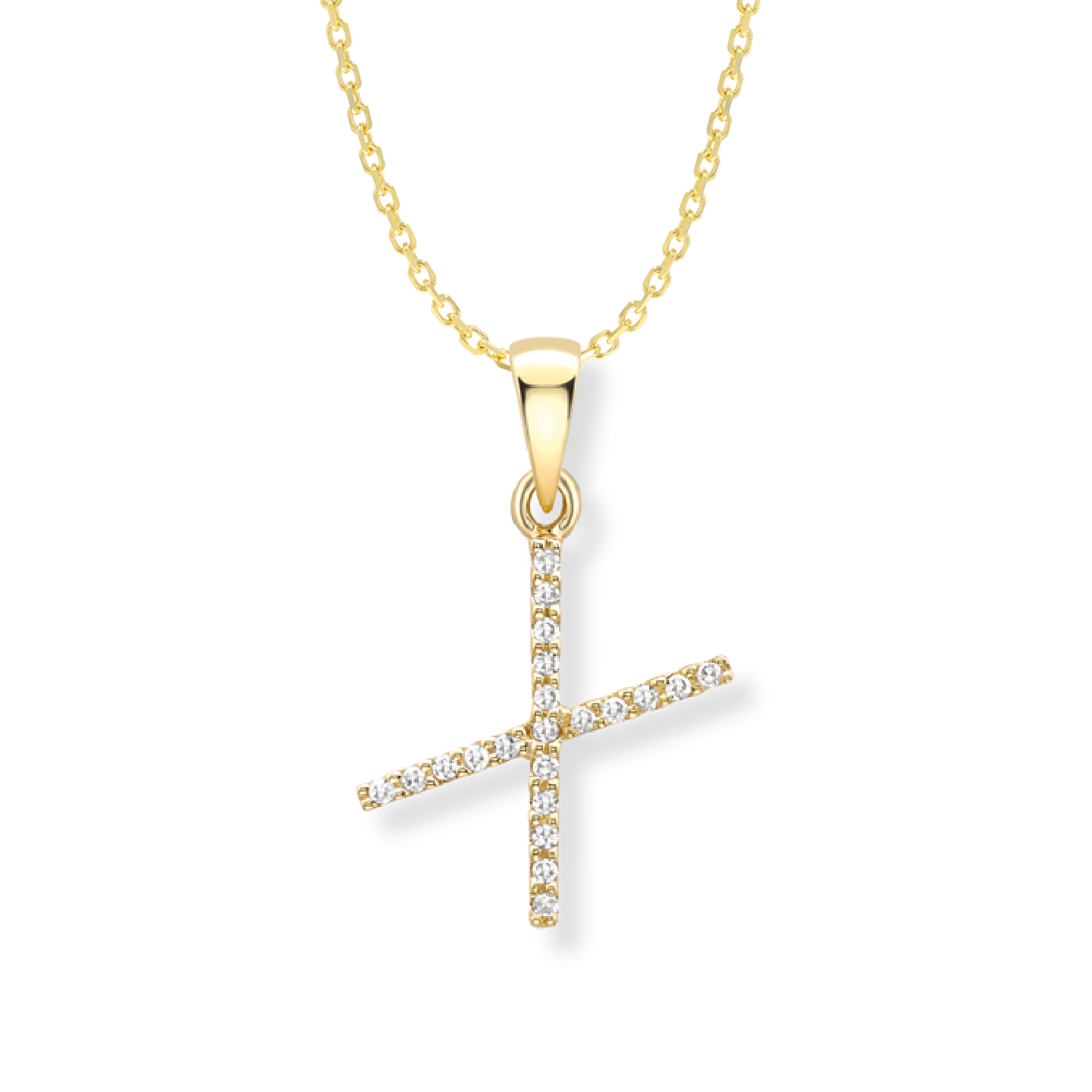 Beards Diamond Initial Pendant "X" 18ct Yellow Gold