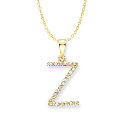 Beards Diamond Initial Pendant "Z" 18ct Yellow Gold