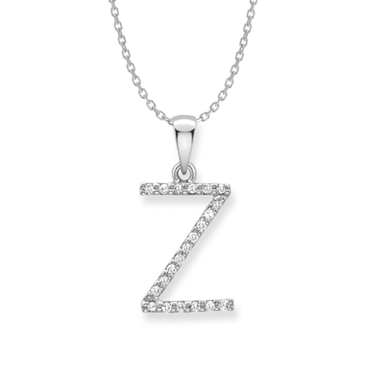 Beards Diamond Initial Pendant "Z" 9ct White Gold