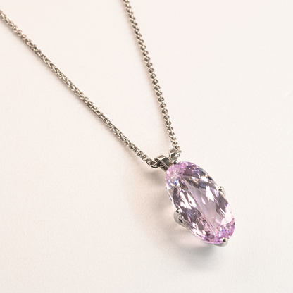 Beards Platinum Kunzite Pendant and Chain