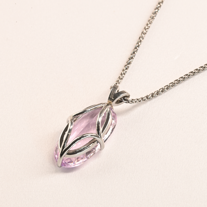 Beards Platinum Kunzite Pendant and Chain