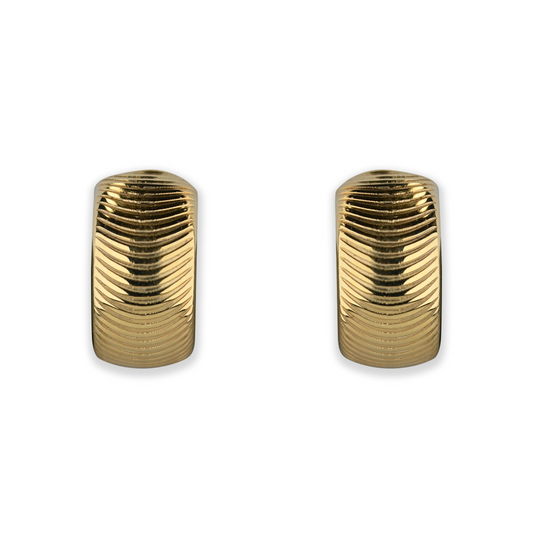 Beards Fine Wave 3/4 Hoops Yellow Gold EA273