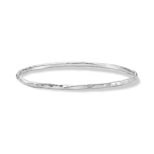 DOWER & HALL 3mm Hammered Nomad Bangle NBG25-S-MED