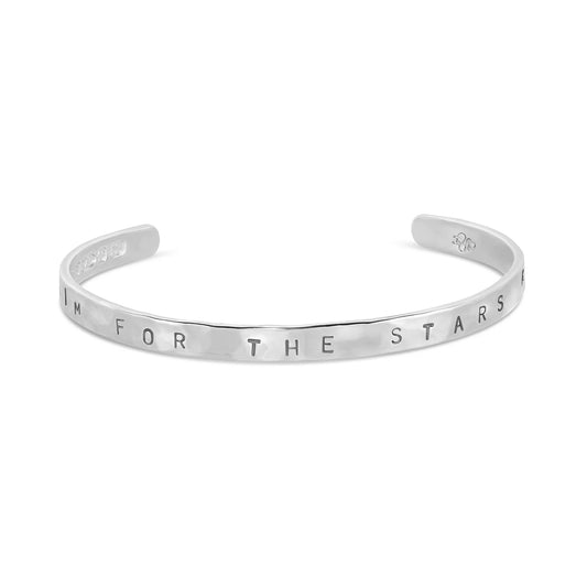 DOWER & HALL 'Aim for the Stars' Hand Stamped Bangle NBG52-S-MED