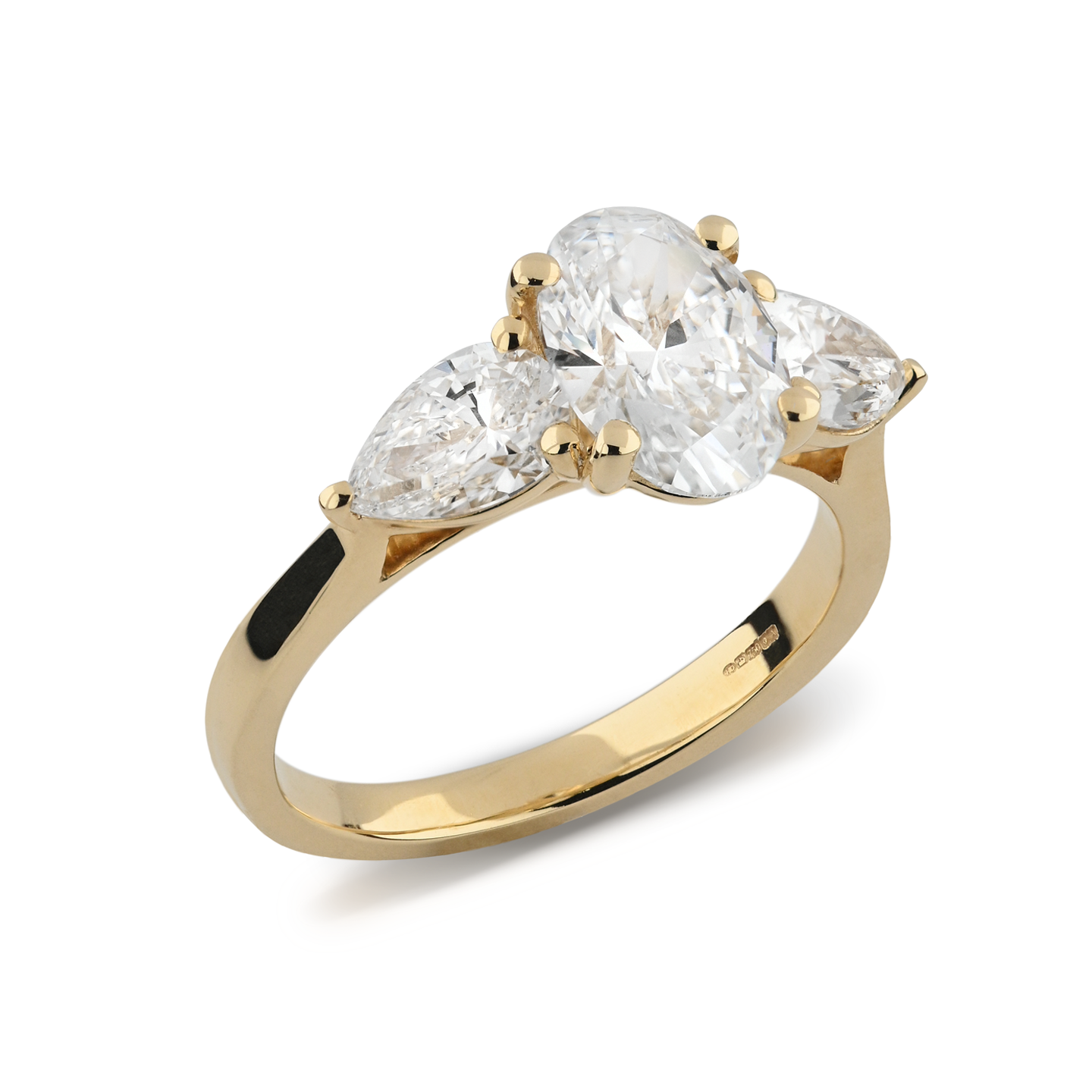 Beards 18k Yellow Gold Lab-Grown Trilogy Ring