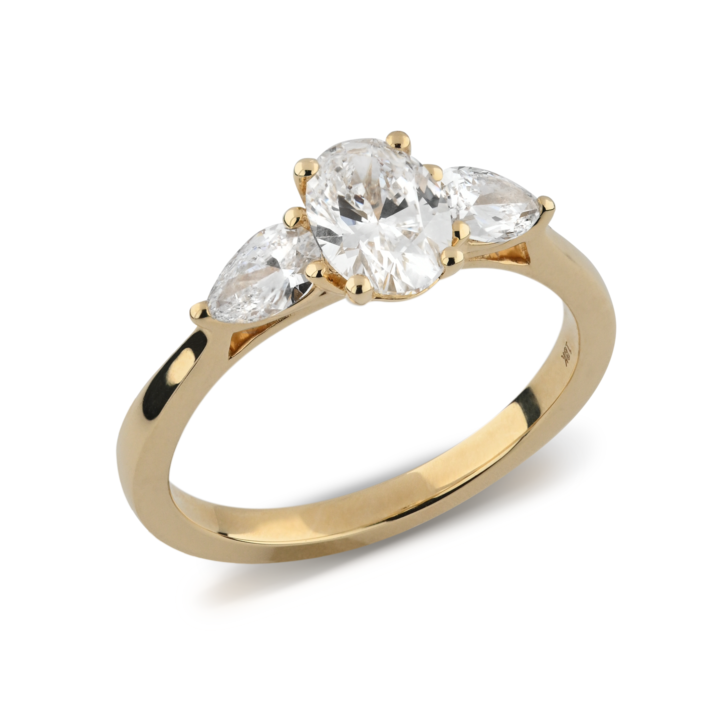 Beards 18k Yellow Gold Lab-Grown Trilogy Ring