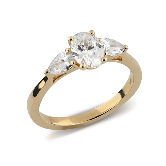 Beards 18k Yellow Gold Lab-Grown Trilogy Ring