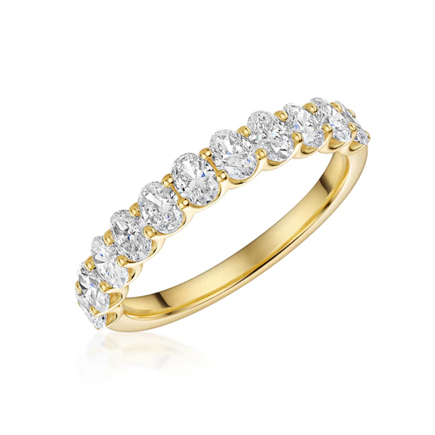 Beards 18k Yellow Gold Oval Cut Lab-Grown 3/4 Eternity