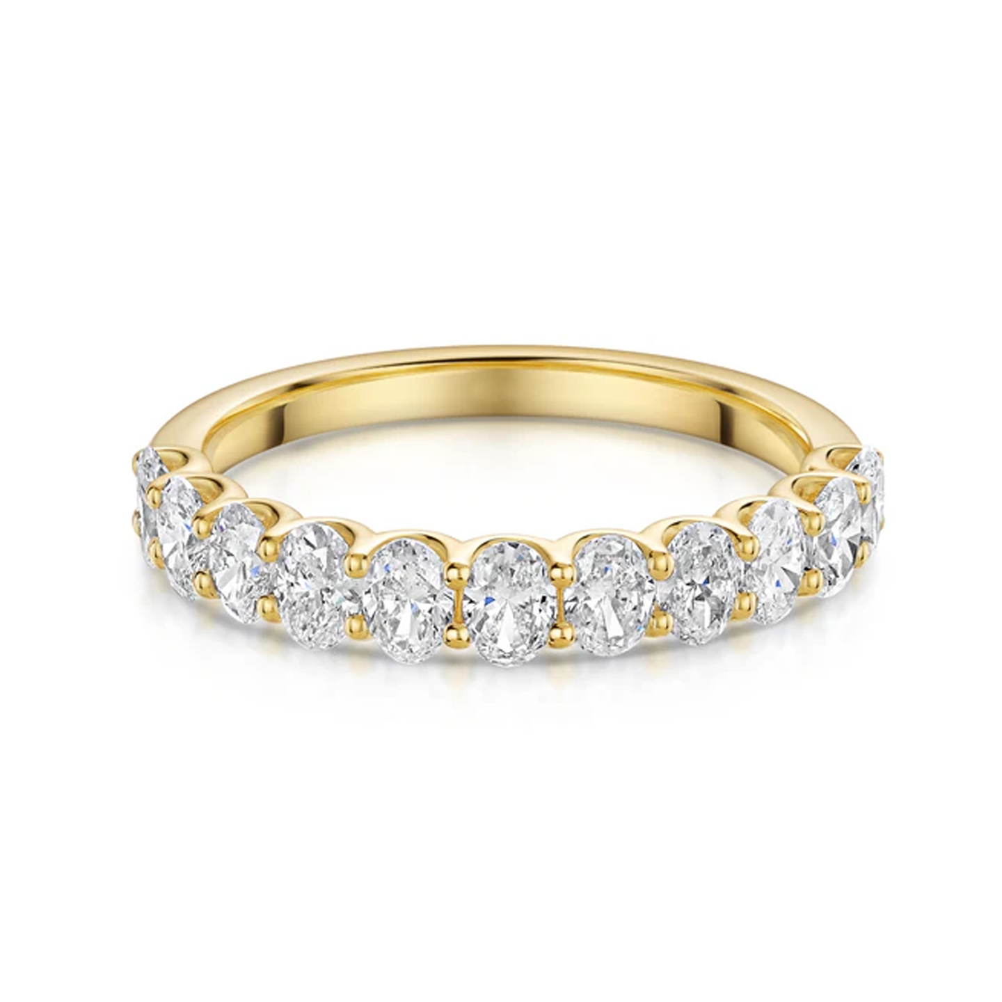 Beards 18k Yellow Gold Oval Cut Lab-Grown 3/4 Eternity