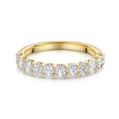 Beards 18k Yellow Gold Oval Cut Lab-Grown 3/4 Eternity