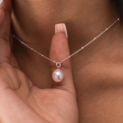 Dower & Hall Timeless Freshwater Pearl Pendant PLP41-S-WP-18