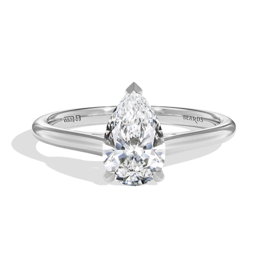 Classic Three Claw Pear Cut Platinum