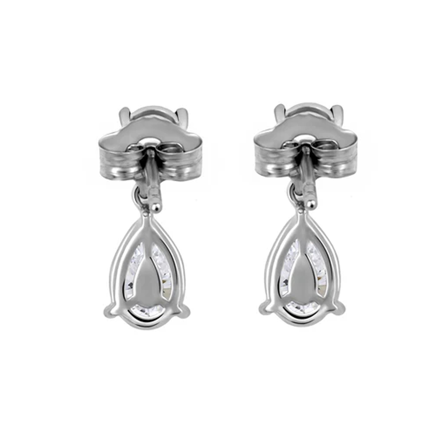 Beards 18k White Gold Pear Cut Lab-Grown Drops