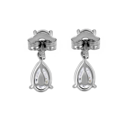 Beards 18k White Gold Pear Cut Lab-Grown Drops