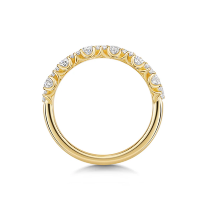 Beards 18k Yellow Gold Pear Cut Lab-Grown Half Eternity Ring