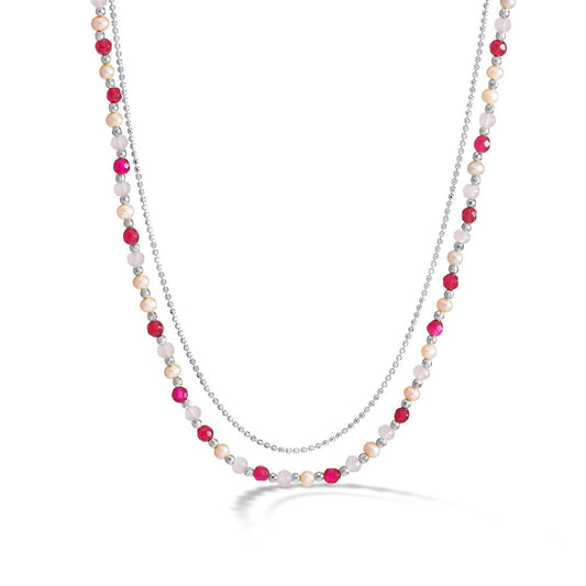 Dower & Hall Blossom Orissa Necklace OBN22-S-PINKBLOSSOM-18