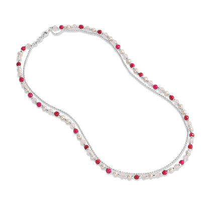 Dower & Hall Blossom Orissa Necklace OBN22-S-PINKBLOSSOM-18