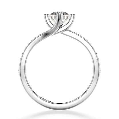 Classic Twist Solitaire Pavé Platinum