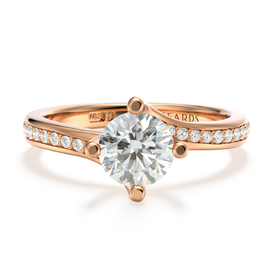 Classic Twist Solitaire Pavé Rose Gold
