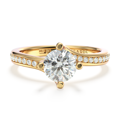 Classic Twist Solitaire Pavé Yellow Gold