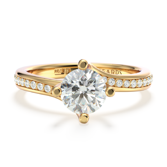 Classic Twist Solitaire Pavé Yellow Gold