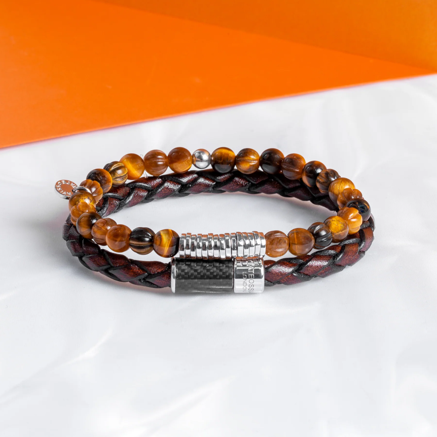 Tateossian Carbon Pop Bracelet Brown Medium