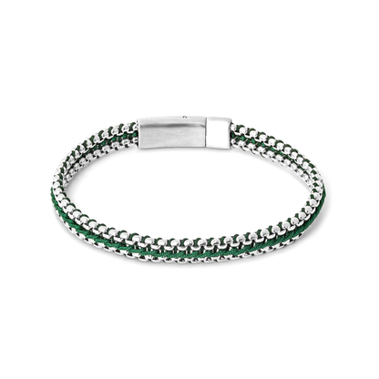 Tateossian Tris Button Bracelet Green Medium