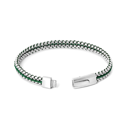 Tateossian Tris Button Bracelet Green Medium