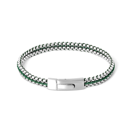 Tateossian Tris Button Bracelet Green Medium