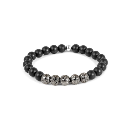 Tateossian Vesuvius Bracelet Black Agate Large