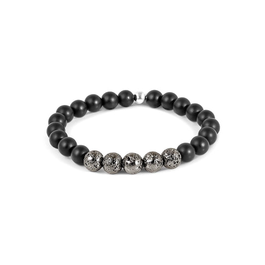 Tateossian Vesuvius Bracelet Black Agate Medium