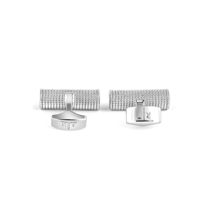 Tateossian Cable Rope Cufflinks Black Enamel