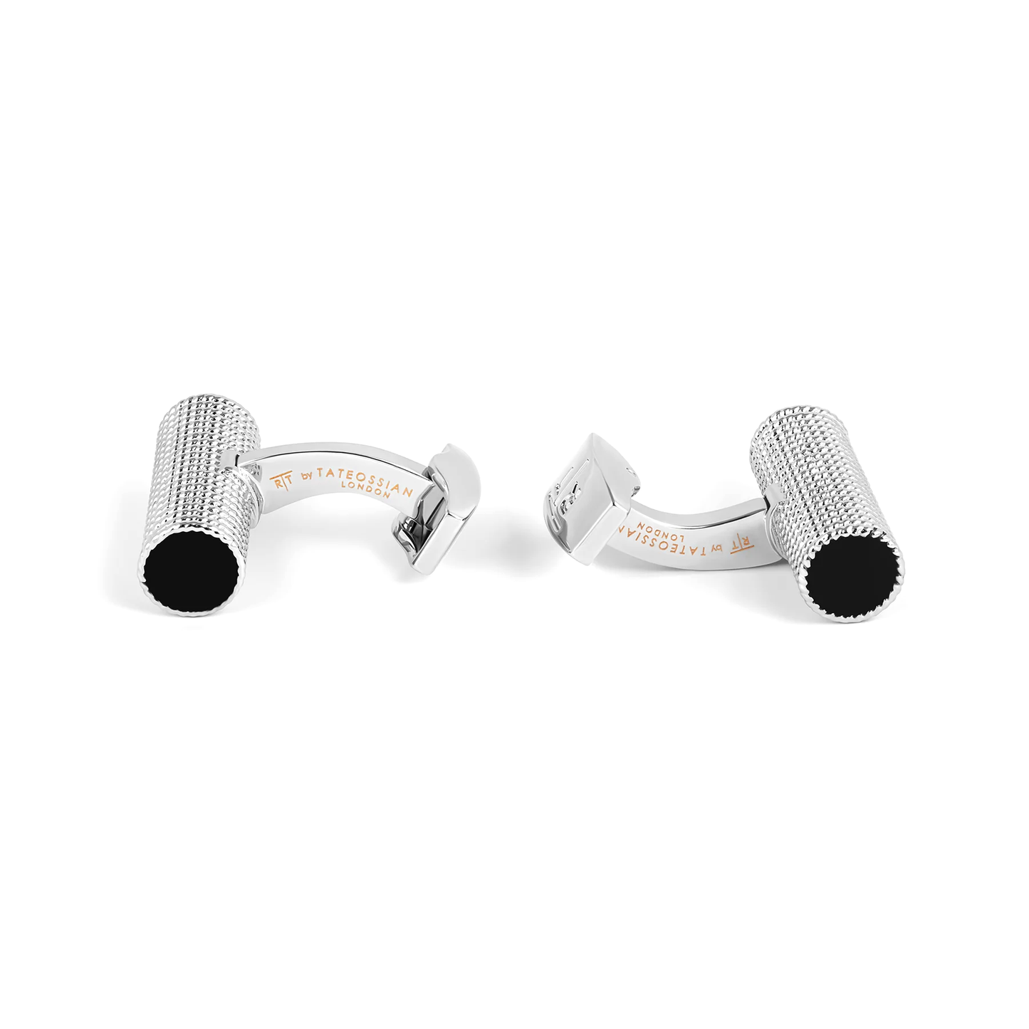 Tateossian Cable Rope Cufflinks Black Enamel