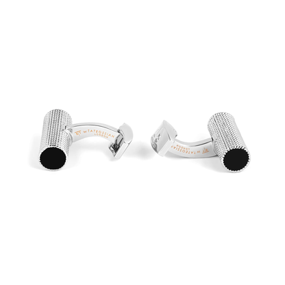 Tateossian Cable Rope Cufflinks Black Enamel
