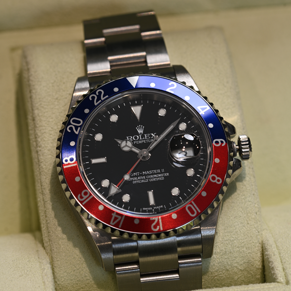 Pre-Owned Rolex GMT Master II "Stick Dial” Coke/Pepsi 16710B