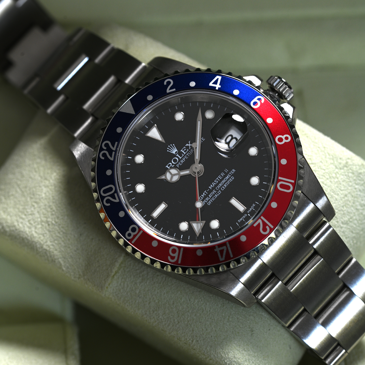 Pre-Owned Rolex GMT Master II "Stick Dial” Coke/Pepsi 16710B
