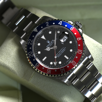 Pre-Owned Rolex GMT Master II "Stick Dial” Coke/Pepsi 16710B