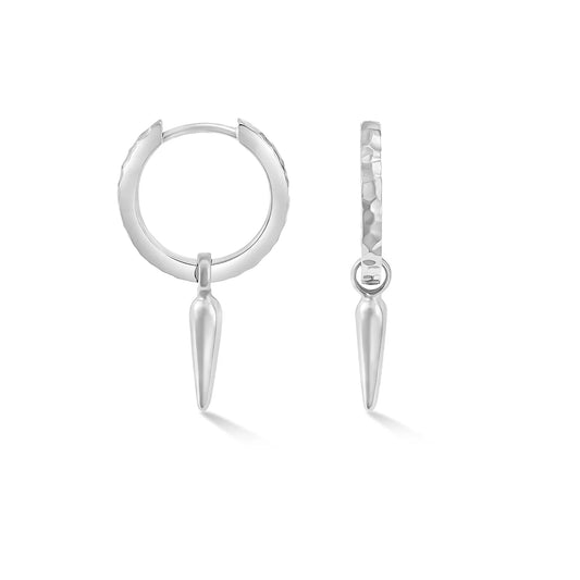 DOWER & HALL Hammered Raindrop Hoops SCDE2-S