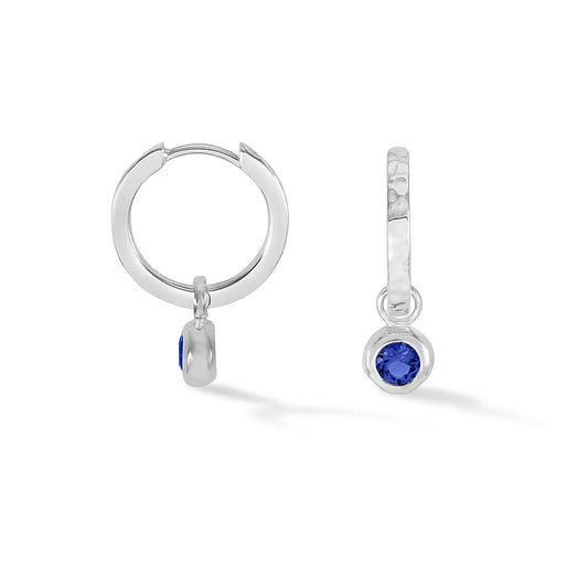 DOWER & HALL Blue Sapphire Huggie Hoops SCDE5-S-BSAPP